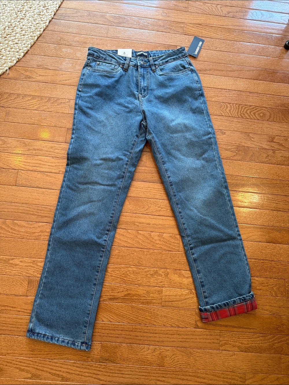 Lands End 🏔️ Flannel lined Classic Straight Leg Jeans size 6 new with tags!